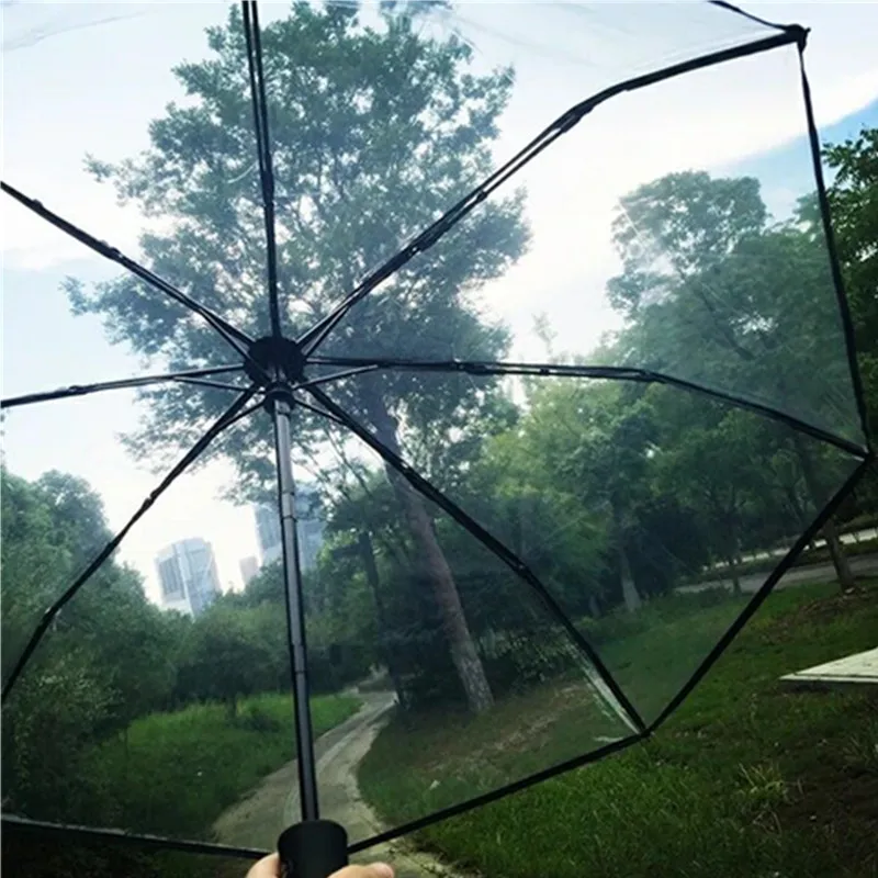 Женский прозрачный зонт Parapluie полностью автоматический от дождя романтичный