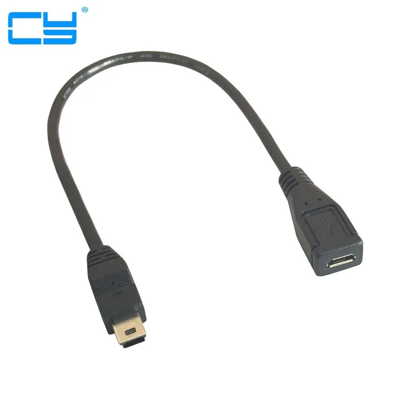 

5 шт./lote micro usb femea para mini usb macho cabo adaptador mini usb t porta para micro usb cabo de dados do sexo feminino