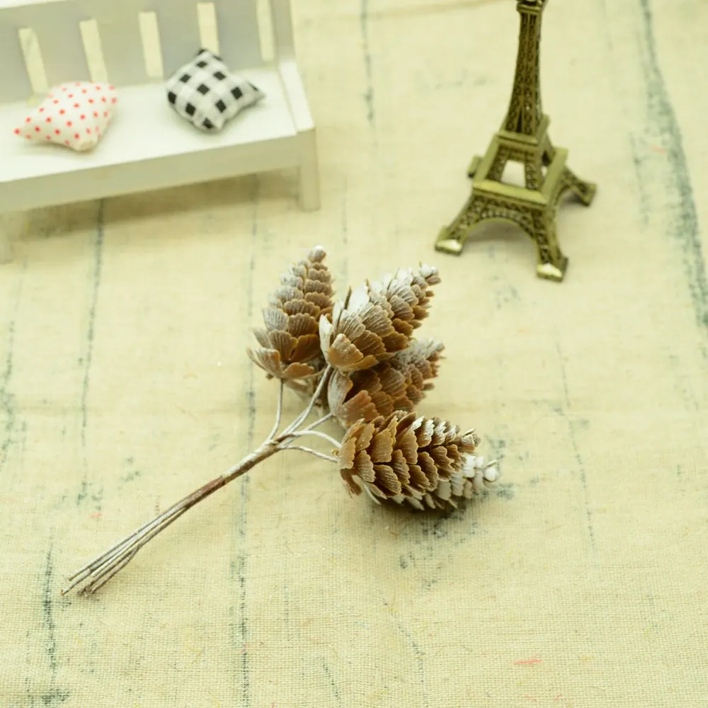 pine ball 6 шт., искусственные цветы, сосновый шар, искусственные ФЛОРИСТИЧЕСКИЕ гирлянды для рождественских Гирлянд, аксессуары для украшения дома, помпон, сделай сам, подарок для скрапбукинга - Цвет: pine ball