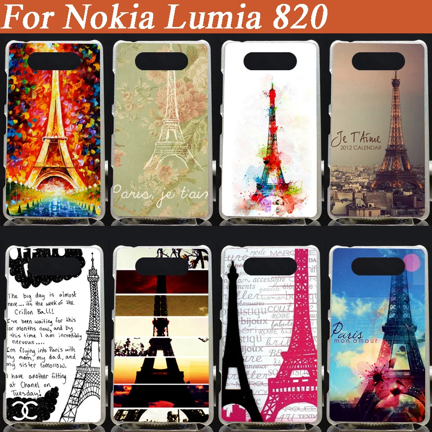 Мультфильм Эйфелева Башня Отпечатано Жесткий Обложка Чехол Для Nokia Lumia 820