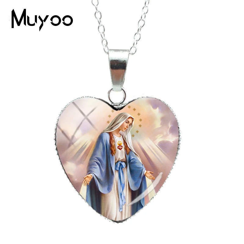 2019 Новое модное ожерелье с подвесками в виде сердца Девы Марии ювелирные изделия