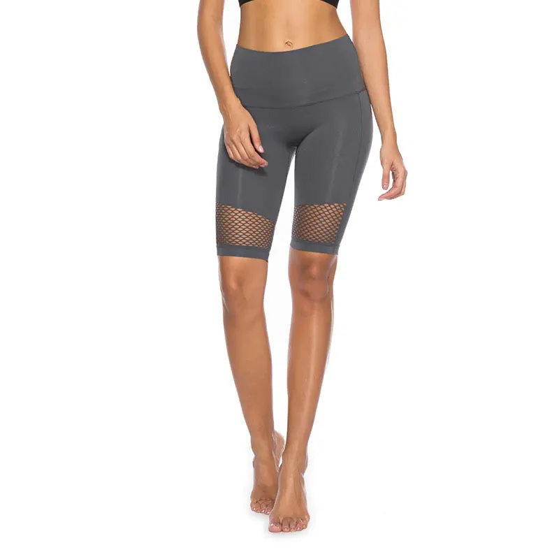 Сексуальные шорты для йоги женские спортивные Леггинсы с дышащей сеткой