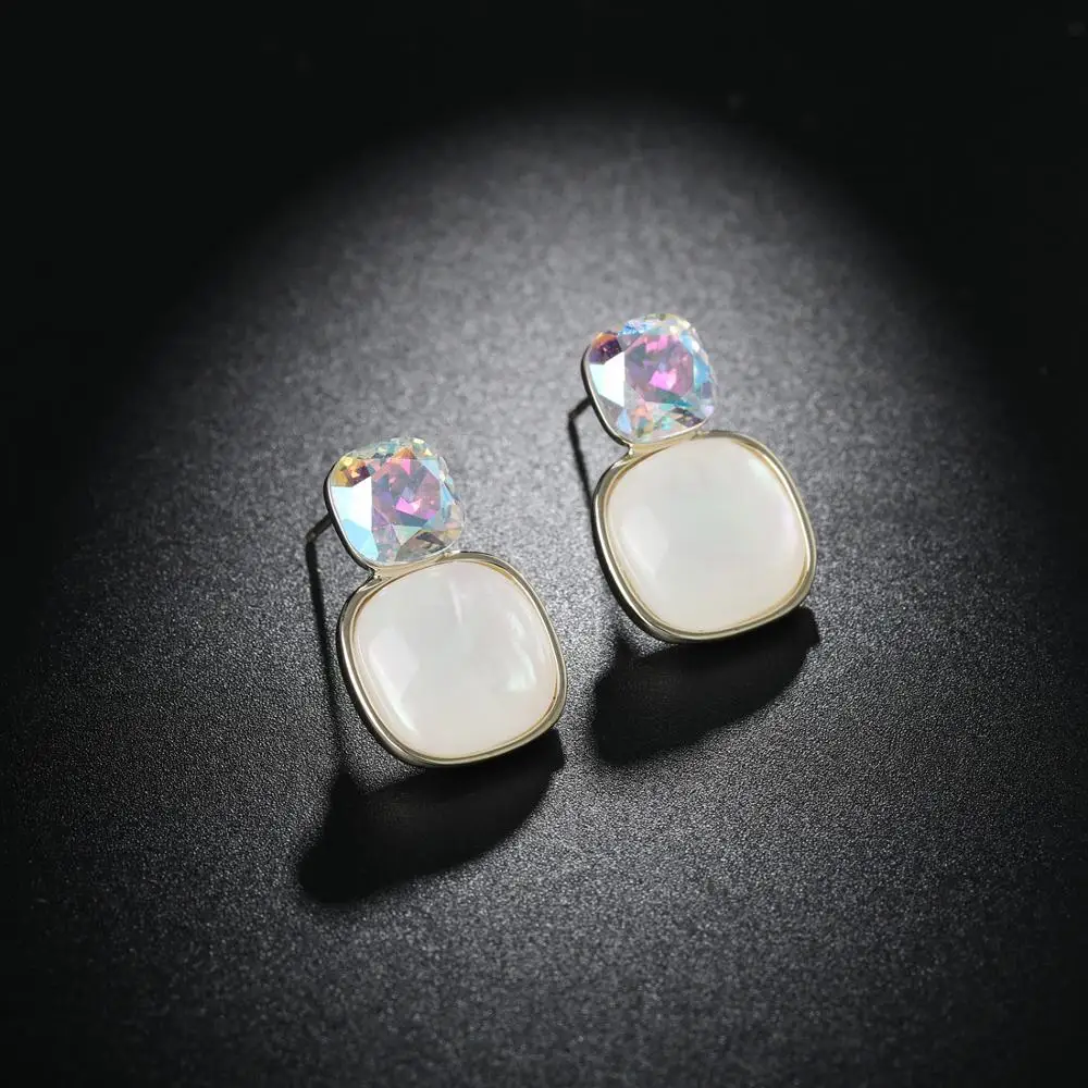 MECHOSEN винтажные квадратные серьги с имитацией жемчуга блестящие циркониевые