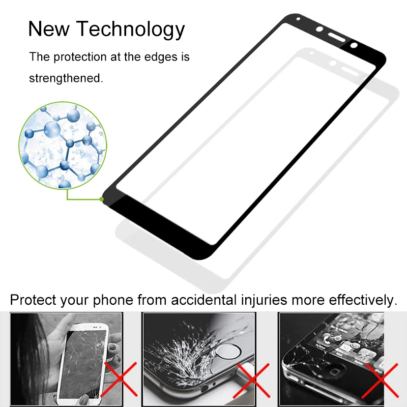 10 шт. защита для экрана закаленное стекло 100% полное покрытие XIAOMI Redmi 6 6A Защита от