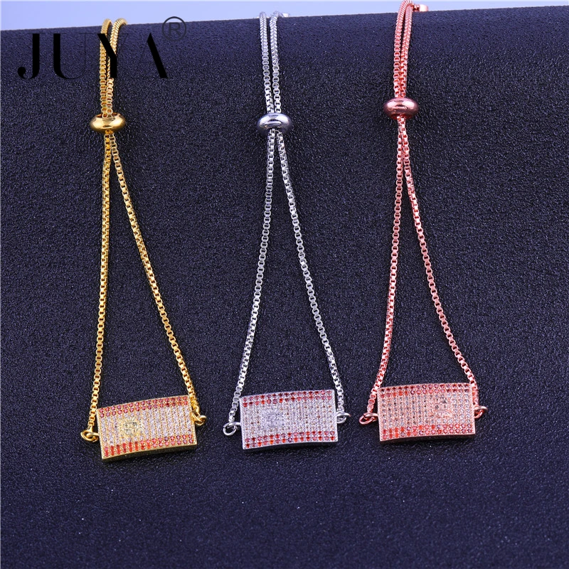 2018 браслеты из циркония AAA флаг Испании золотые розовые Золотые Регулируемые