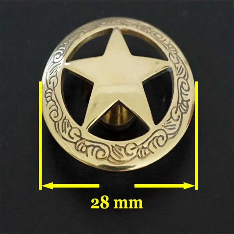 Металлические пряжки из чистой латуни 28 мм старинные Техасские пять звезд