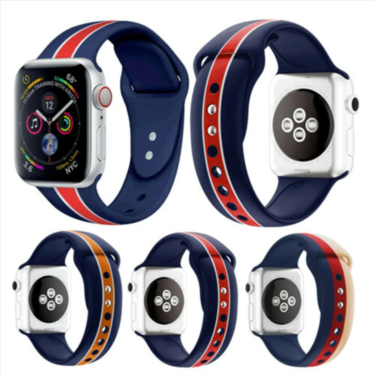 iWatch Strap Silicone Sport Band 38/42mm 40/44mm For Apple Watch Series 4 3 2 1 | Электроника