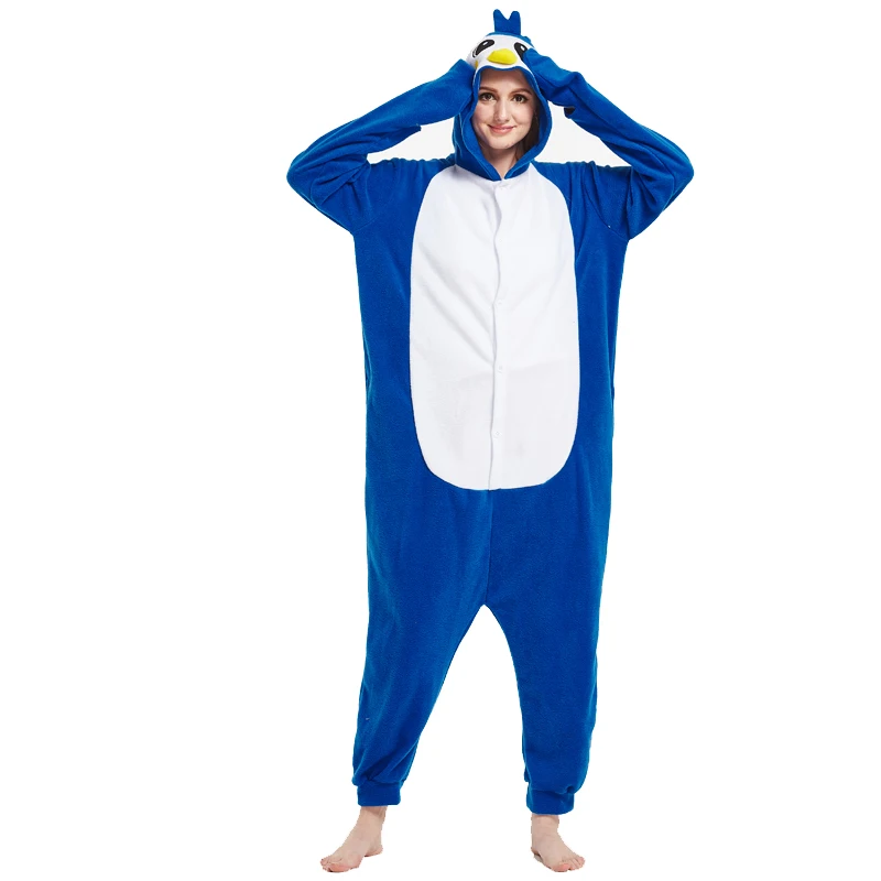 Kigurumi пижамы Косплей Костюм для мальчиков и девочек голубого цвета с