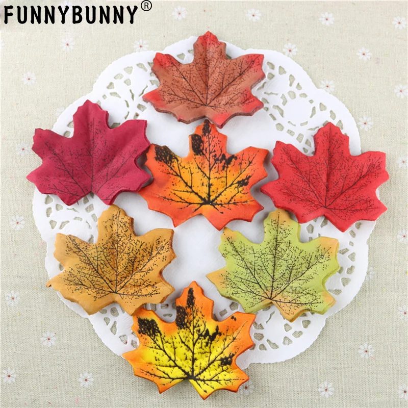 FUNNYBUNNY 50 шт кленовые листья искусственные осенние многоцветные смешанные