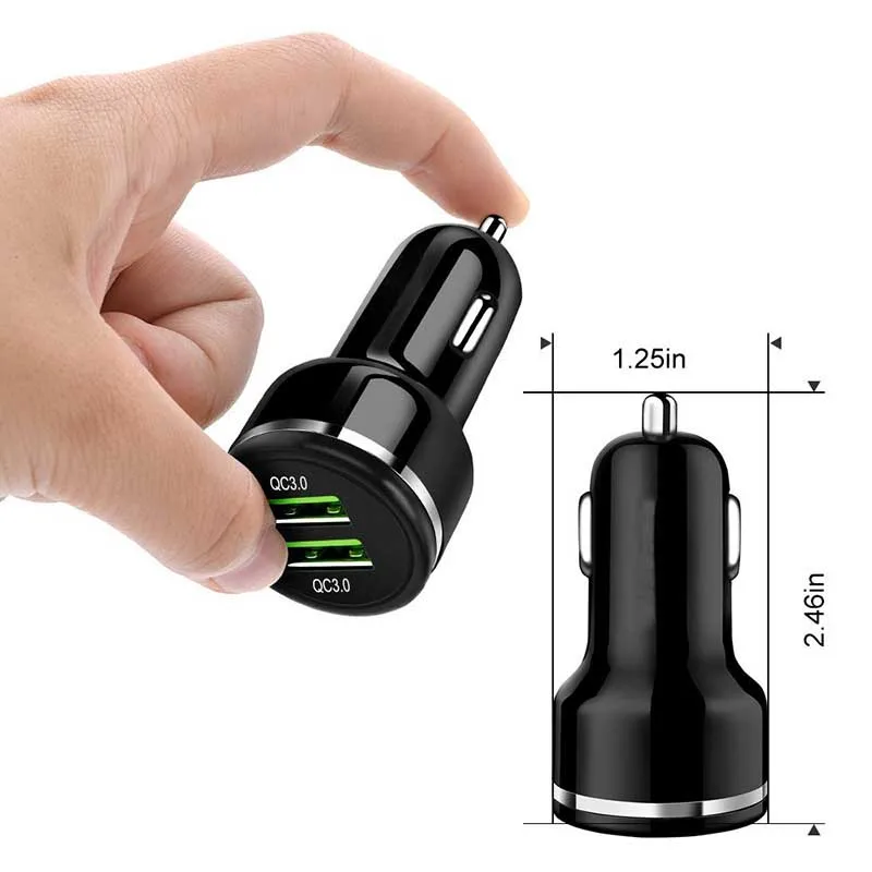 car charger Автомобильное USB зарядное устройство Quick Charge 3,0 зарядное устройство для мобильного телефона Dual USB быстрая QC 3,0 Автомобильное зарядное устройство для iPhone samsung Xiaomi Tablet charger - Тип штекера: car charger