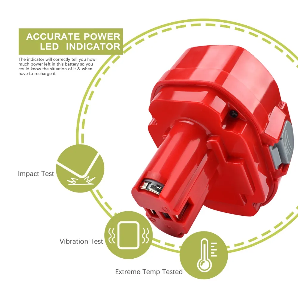 Powtree 2 шт. 2000 мАч 18 аккумуляторы Ni-CD Ni для MAKITA 1822 Перезаряжаемые Батарея 1822 1823 1834 1835 192827-3 822 PA18 5620DWA 5036DA ML183