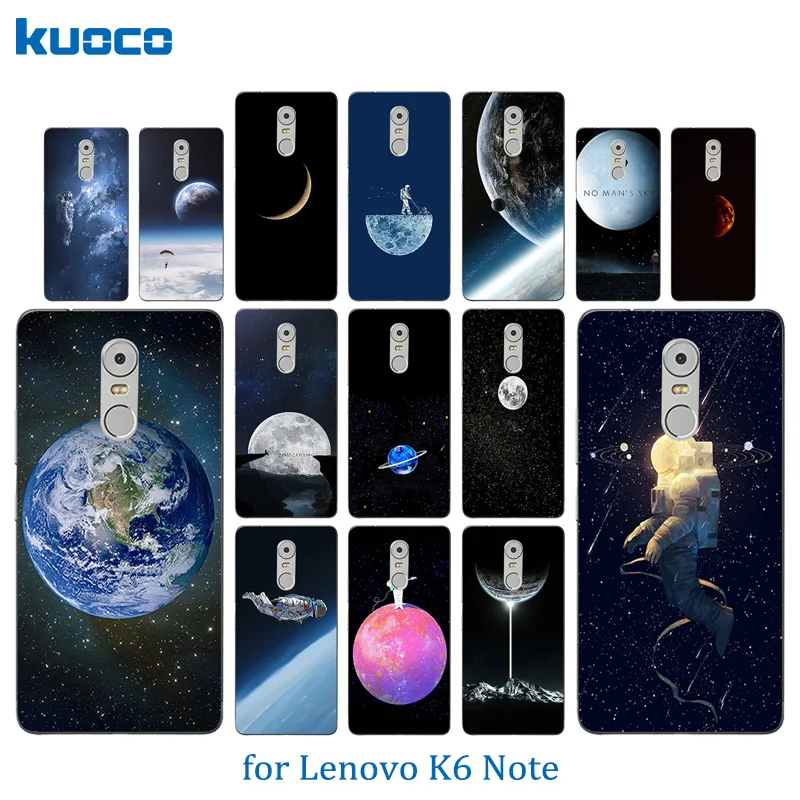 5.5 inch For Lenovo K6 Note Case Silicon Vibe Cover Space World Pattern Soft Capa for K53 A48 Protector Shell |