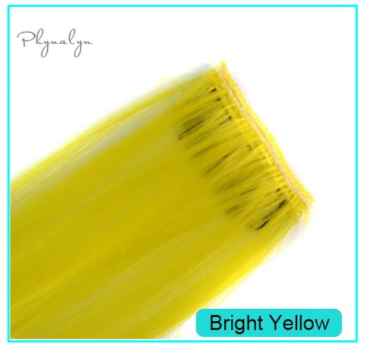Bright Yellow Синтетические волосы для наращивания для укладки волос 2 шт. заколки для прямых волос модные аксессуары для невесты - Color: Bright Yellow