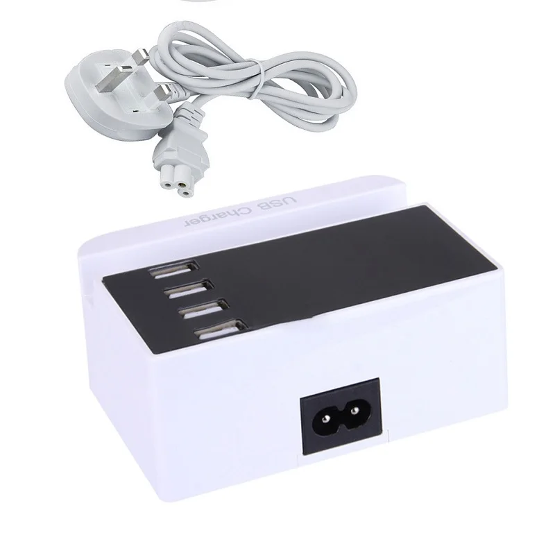 UK plug Универсальный 4USB порт Смарт USB зарядное устройство адаптер со светодиодным дисплеем расширение Универсальный адаптер для путешествий планшет настенное зарядное устройство розетка питания - Цвет: UK plug