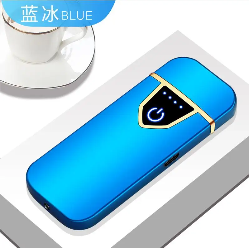 USB Charging Lighter Touch Sensing Windproof Electronic Ultra-Thin Electric Heating Wire Cigarette Lighter Environmental Protect