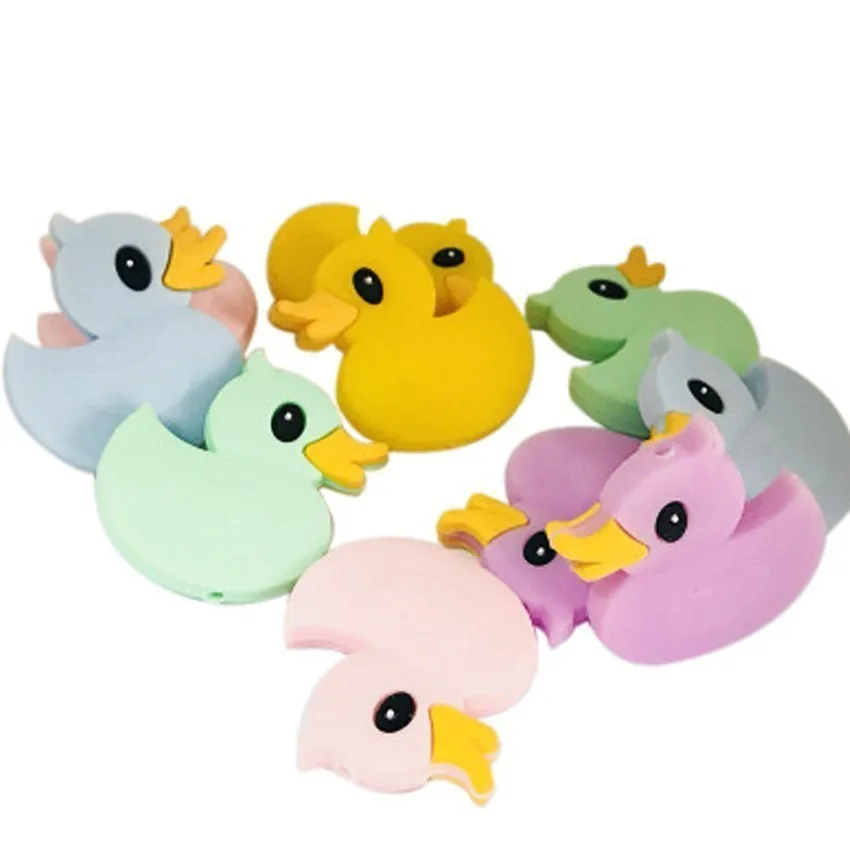 2019 uxdxu 30pc Silicone Nipple Beads Bpa Free Food Grade Diy Neonatal Chain Cartoon Yellow Duck Baby | Мать и ребенок