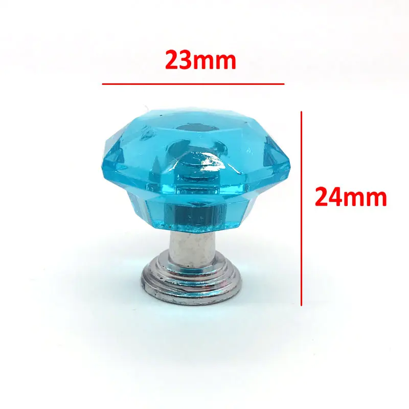 10Pcs Blue Crystal Diamond shaped Door Knobs for Jewelry Cosmetic Box Drawer Cabinet Kitchen Handle with Screws | Обустройство дома
