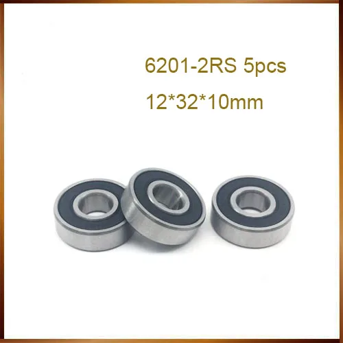 5 шт. высокое качество ABEC 6201 2RS 6201RS 6201-2RS RS 12x32x10 мм двойное резиновое уплотнение