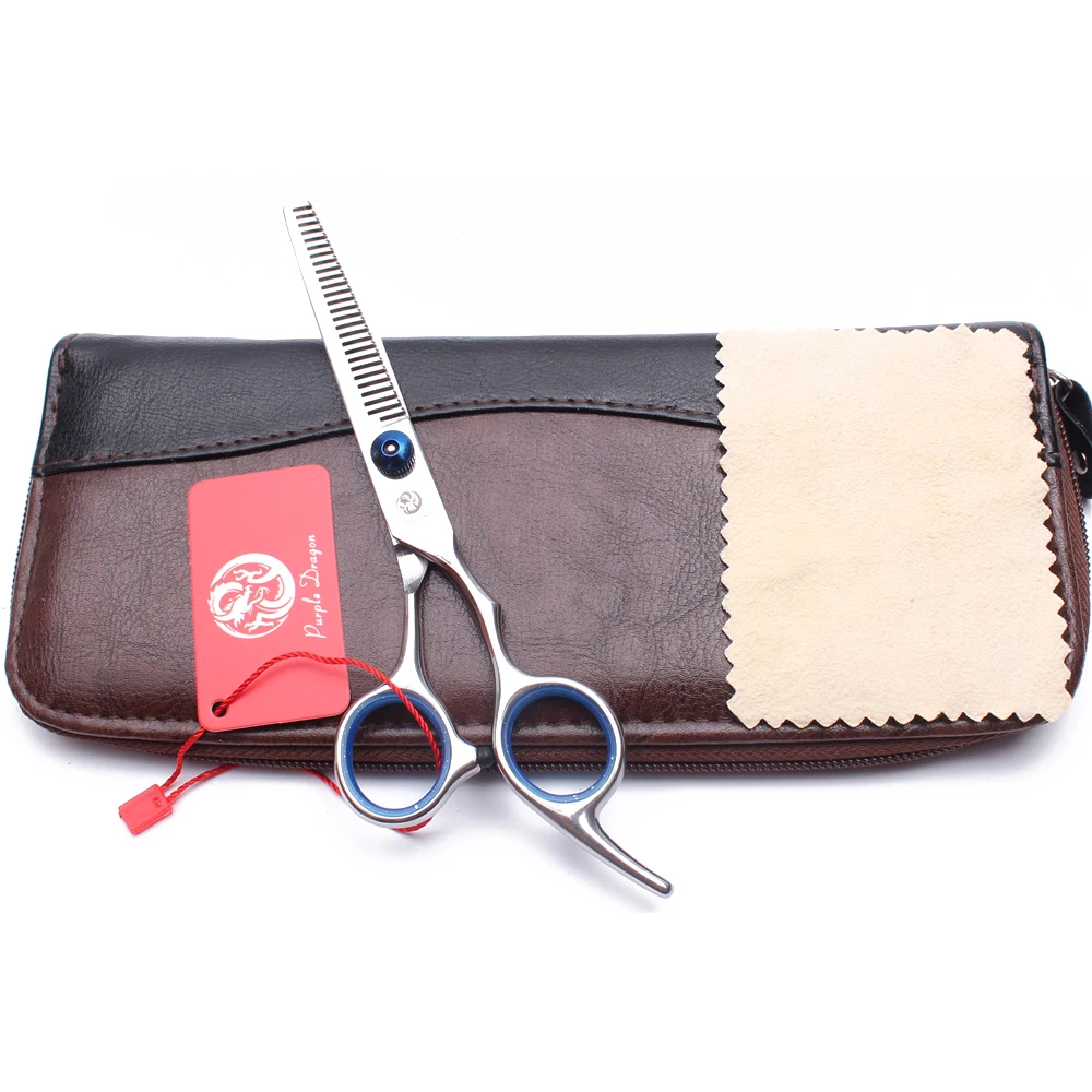 6.5&quot Purple Dragon Japan Stainless Blue Screw Professional Barber Scissors Straight Shears Thinning Hair Z1001 | Красота и