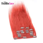 Модные женские предварительно окрашенные бразильские накладные человеческие волосы на заколке прямые волосы 9 шт. в комплекте с 17 шт. зажимами 18 дюймов не Реми