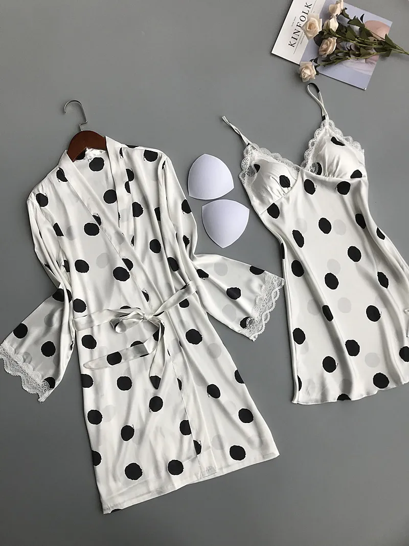 Женская одежда для сна, 2 штуки, сексуальный кружевной женский халат и халат, наборы для сна, для отдыха, Дамская одежда для сна, халат, ночное платье, нагрудные накладки