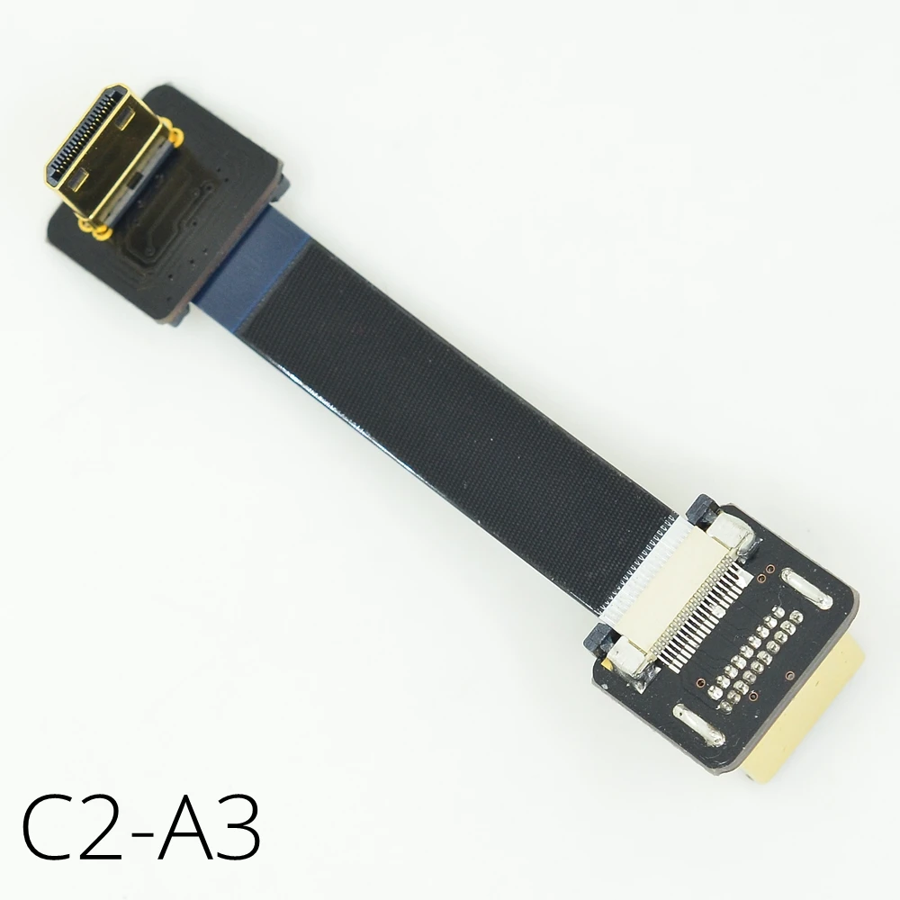 Мини HDMI вверх угловой FPC Mini C Тип A штекер Женский FPV HDTV плоский кабель для