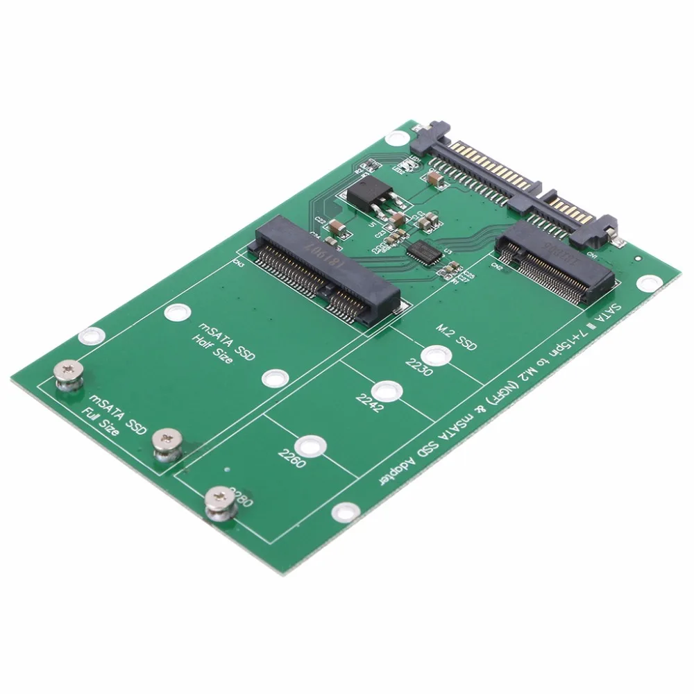 Переходник mSATA и M.2 (B Key NGFF) 2 в 1 разных размеров SSD на SATA 3 III|ssd to sata|ssd ssdmsata m.2 |