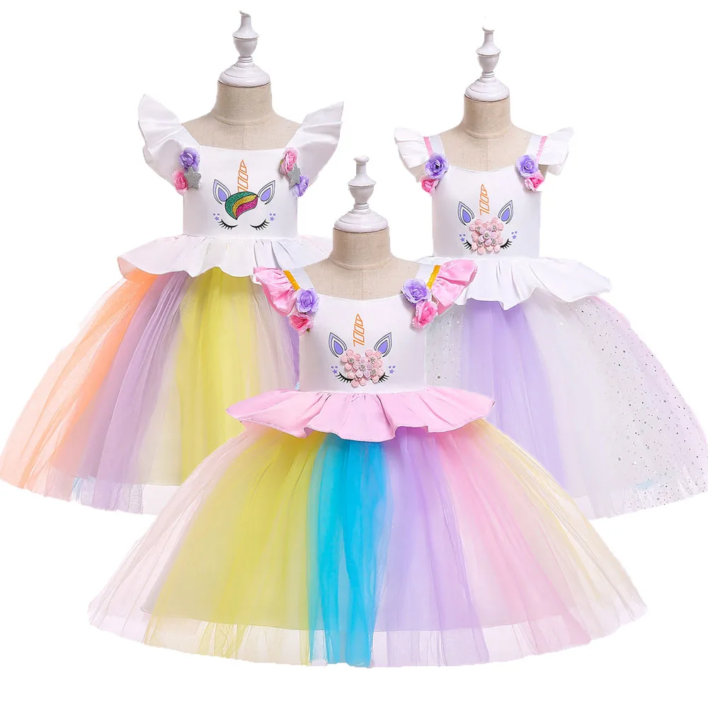 Летнее праздничное платье для девочек принцессы Детские платья детское с