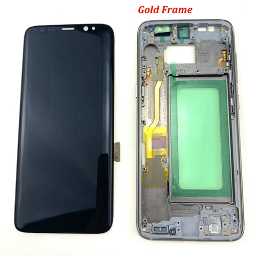S8 G950 Gold Frame S8 AMOLED ЖК-дисплей для samsung Galaxy S8 Plus G950F G955F ЖК-дисплей с рамкой сенсорный экран сборка Замена ЖК-дисплей фиолетовый/B - Цвет: S8 G950 Gold Frame