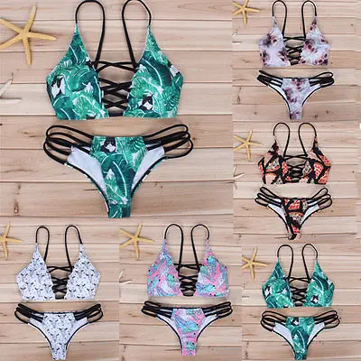 

Womens Bikini Set Bandage Push-Up Padded Swimwear Swimsuit Bathing Beachwear Have Real Photo Show