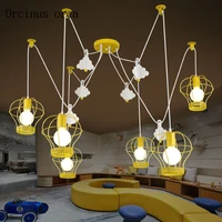 cartoon creation football chandelier boy bedroom childrens room lamp personality decoration protection eye led chandelier