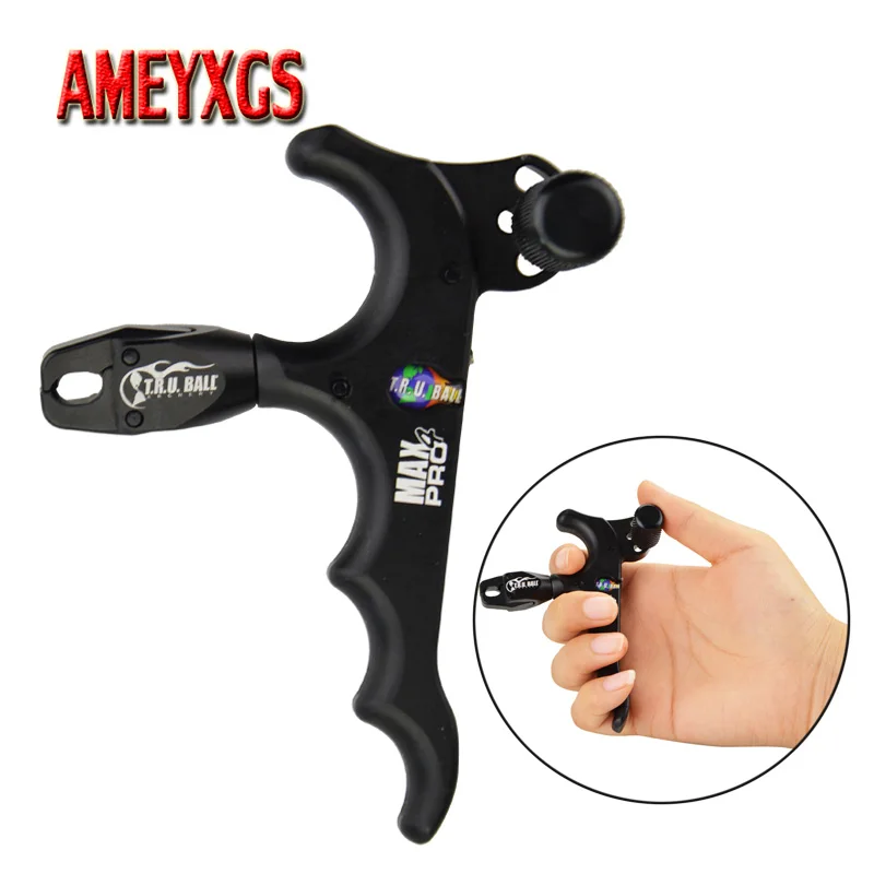 

1pc Archery 4 Finger Release Aids 360 Degree Rotary Caliper Grip Thumb Release Right Hand Compound Bow Shooting Accessories