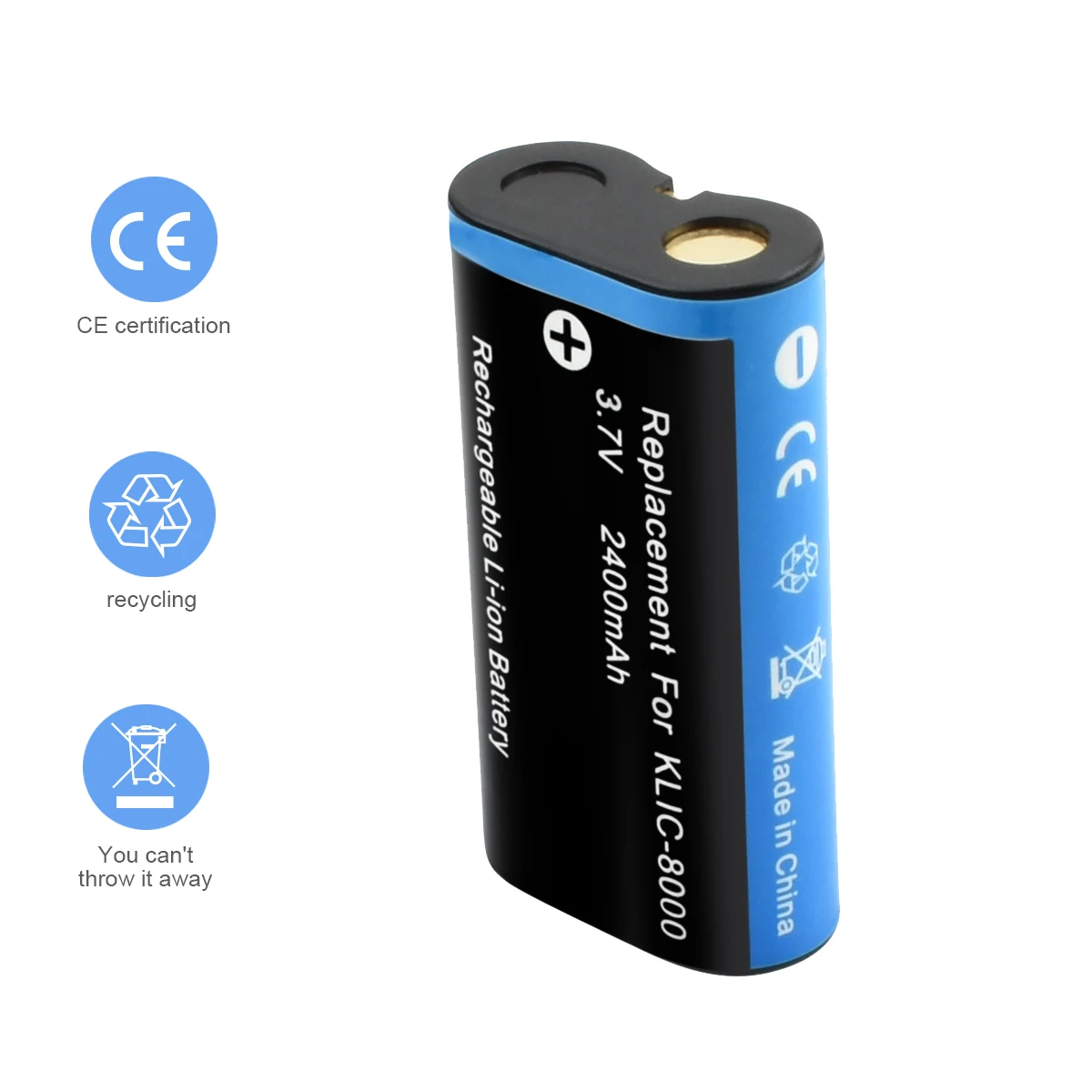 2 шт KLIC 8000 литий ионный Батарея 3 7 V 2400 mAh + 1 Порты и разъёмы Зарядное устройство с