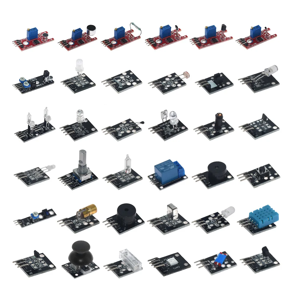 Наборы датчиков 37 в 1 сенсорный модуль для начинающих Arduino Raspberry Pi комплект