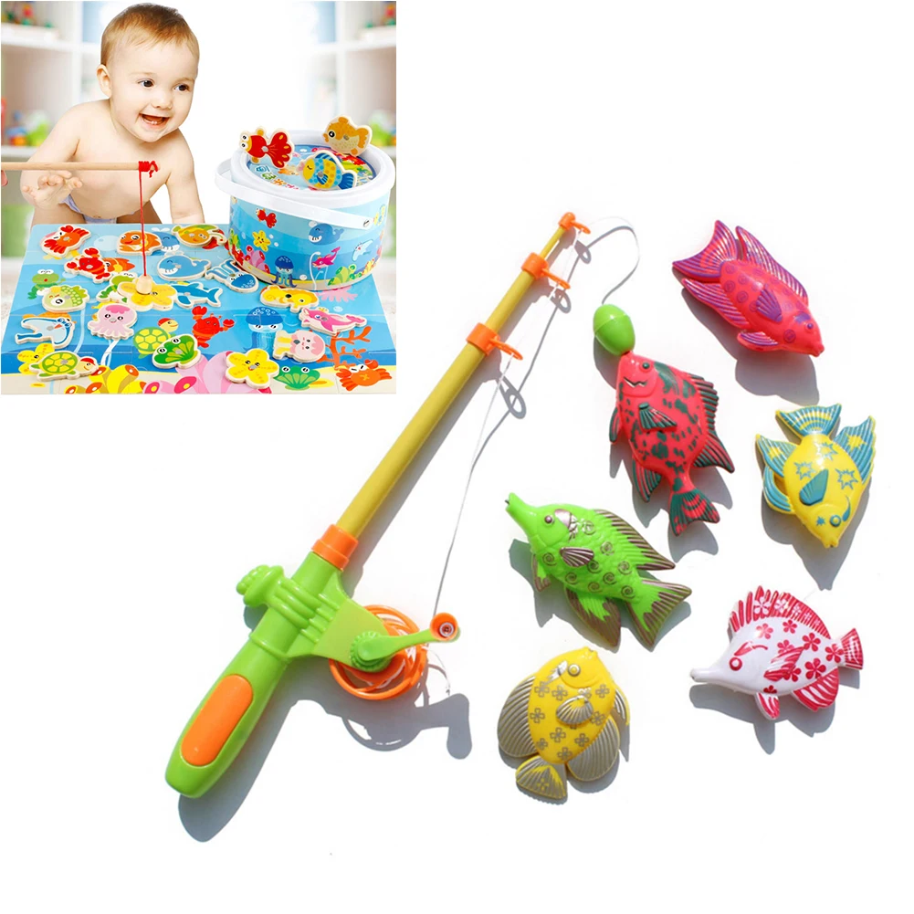 7 шт. детская пластиковая рыболовная удочка|Рыбалка игровые наборы| |