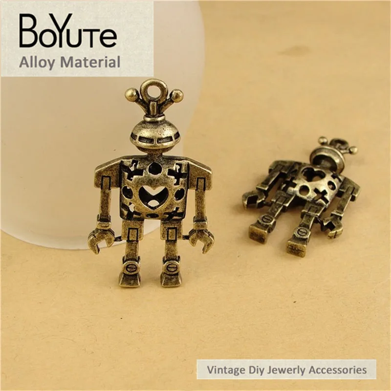 

BoYuTe (10 шт./лот) 46*24 мм винтажный Стиль цинковый сплав материалы кулон «робот» подвески для ювелирных изделий Аксессуары Diy