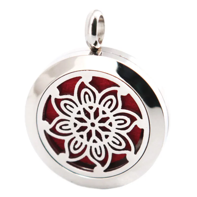 Ароматерапевтические эфирные масла Flower 25 мм нержавеющая сталь ожерельлье с