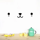 Виниловая настенная наклейка с изображением милого лица, кота, собаки, медведя, глаза, носа, рта, настенная наклейка в детскую для детской комнаты, декор для творчества