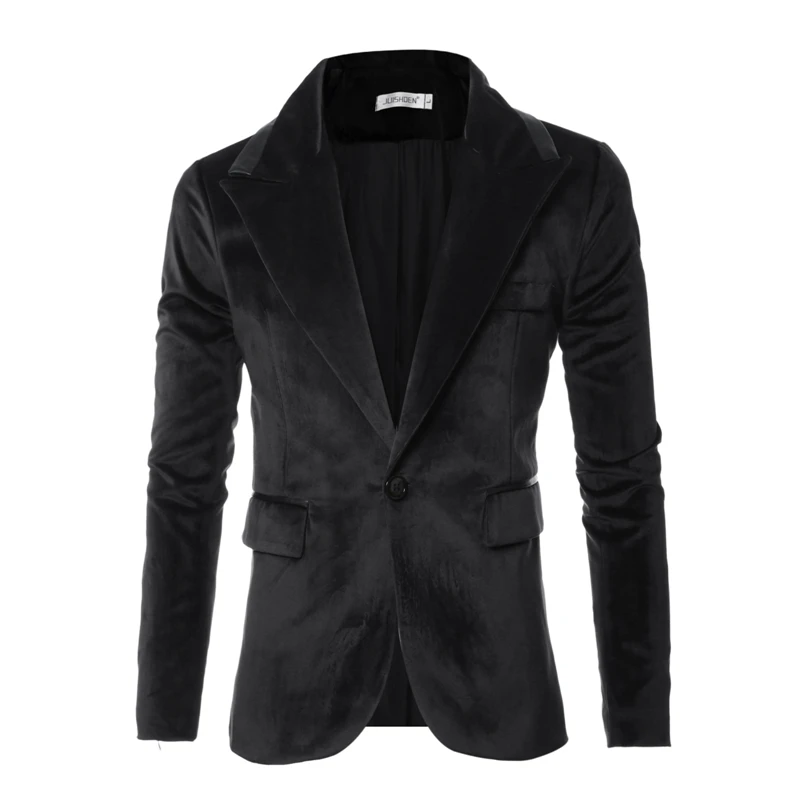 Мужской приталенный Блейзер бархатная куртка верхняя одежда для весны и осени