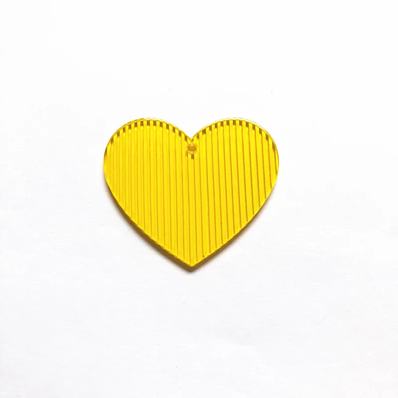 yellow Новое поступление! 40x34 мм 50 шт Акриловые полосы или кружево очарование сердца для сережек аксессуары, детали для серег, ювелирных изделий - Цвет: yellow
