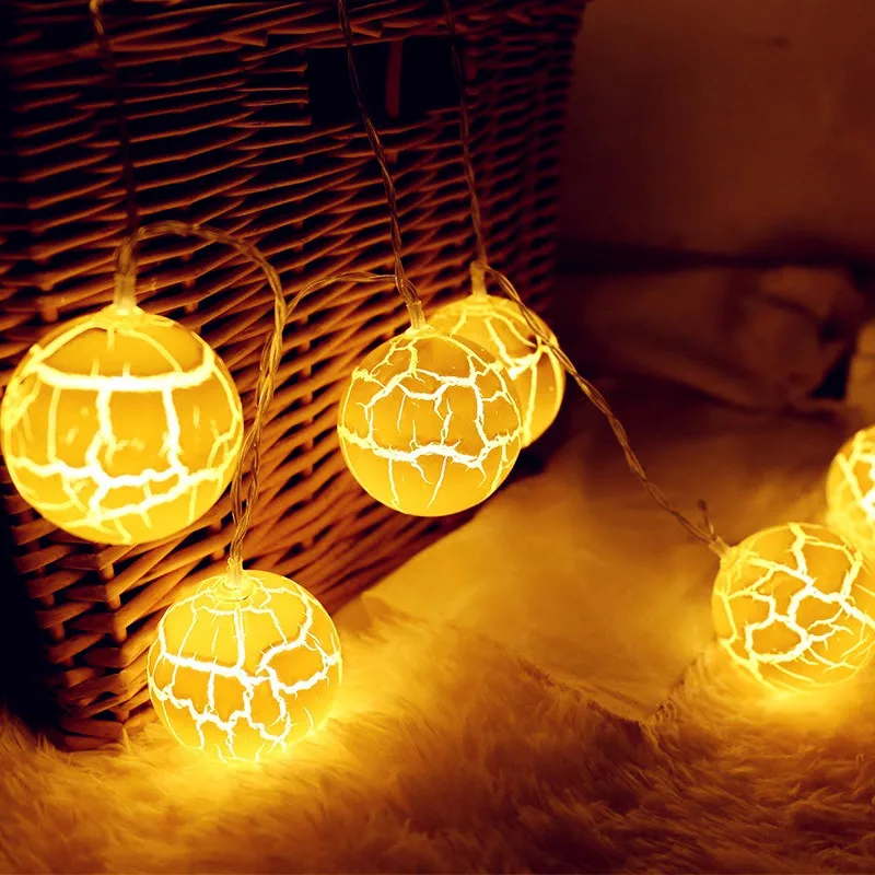 USB Ice Crack Star Shape String Lamp 1 5 м 3 LED Balls Light на батарейках Декоративный Рождественский