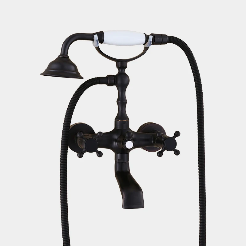 Простой настенный смеситель для ванной комнаты винтажный никель матовый черный