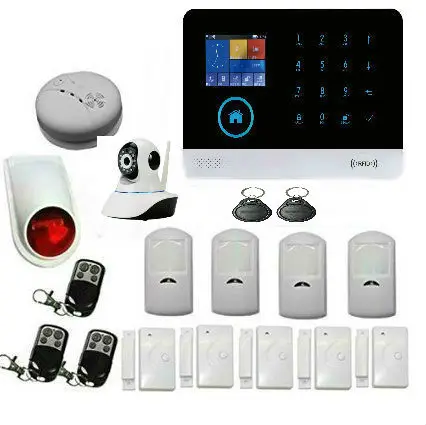 C KIT Yobangбезопасности приложение WiFi GSM GPRS RFID домашняя охранная сигнализация дом Охранная сигнализация Система ip-видеокамера сирена Дым пожарный датчик - Цвет: C KIT