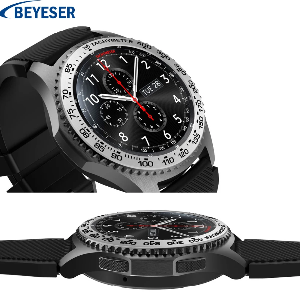 Смарт-часы чехол для samsung Galaxy watch 46 мм ободок кольцо клейкая крышка против царапин металл