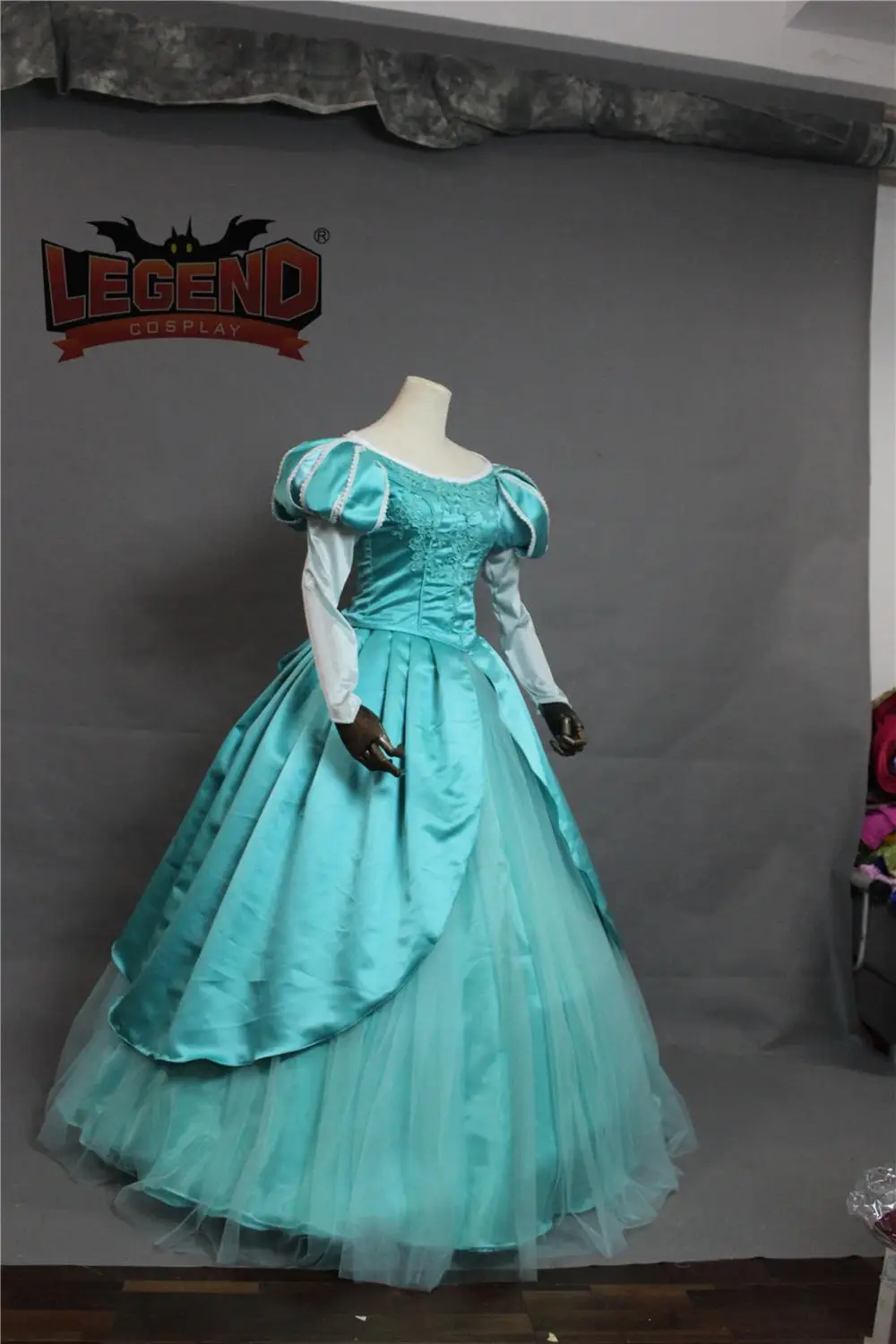 Платье принцессы с юбкой-годе для взрослых зеленое бальное платье костюм косплея