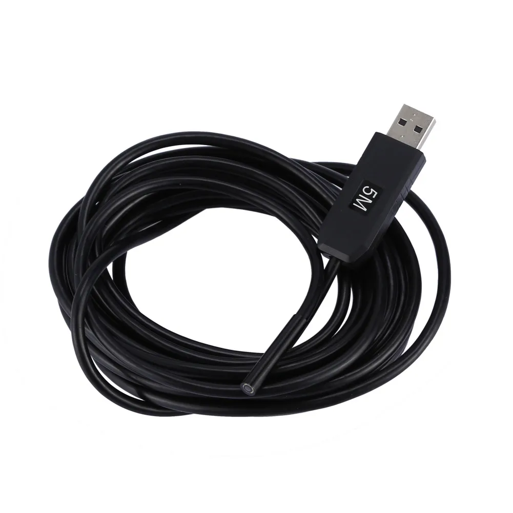 5 м 5,5 мм Объектив USB эндоскоп камера PC 6 светодиодный гибкий мини HD осмотр бороскоп камера зонд для Windows 20A Прямая поставка