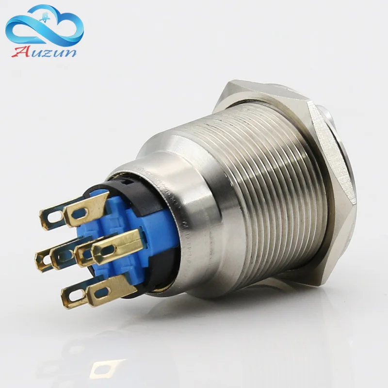 Самоблокирующаяся металлическая кнопка 22 мм с 3 переключателями питания 5a220V