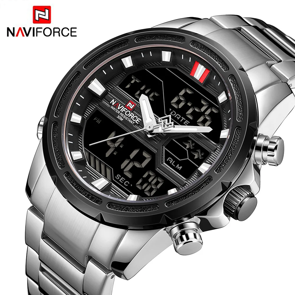 Часы наручные NAVIFORCE Мужские кварцевые аналоговые роскошные модные спортивные