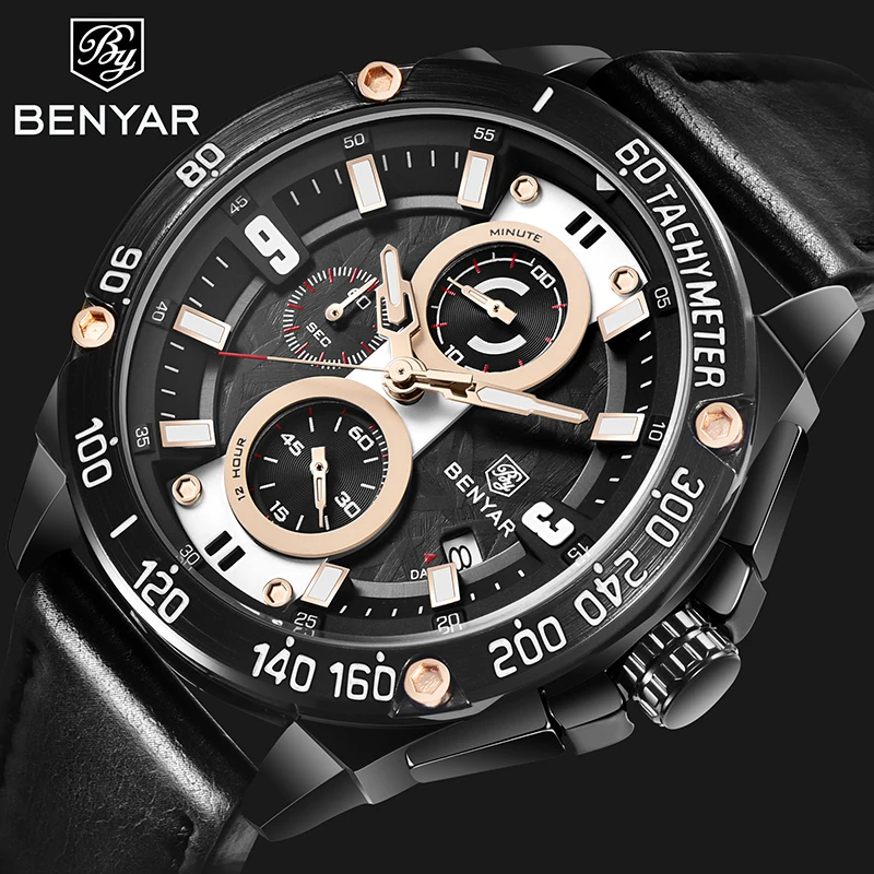 Мужские часы BENYAR 2019 роскошные брендовые кварцевые мужские военные повседневные
