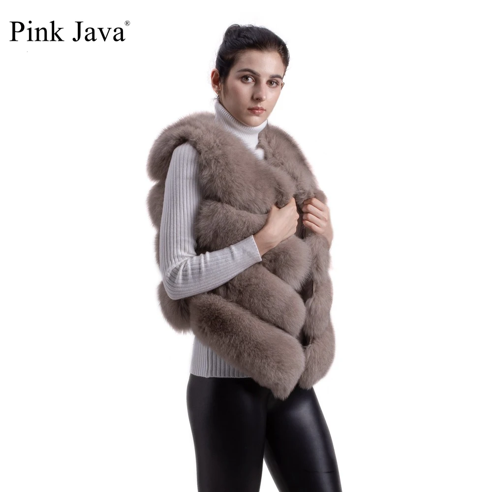 Розовое java QC8005 Новое поступление, горячая Распродажа, жилет из натурального Лисьего меха для женщин и девочек